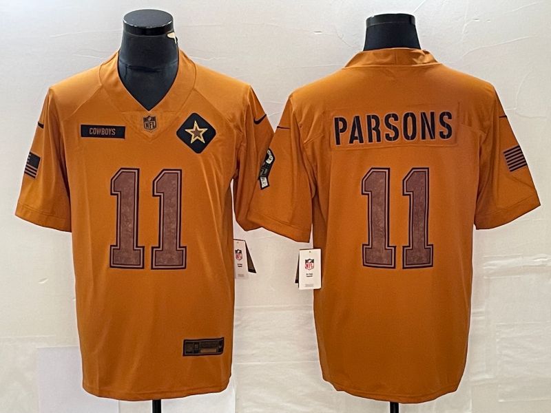 Men Dallas Cowboys #11 Parsons brown Nike 2023 Salute To Service Limited NFL Jersey
